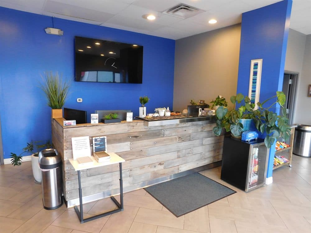 Front reception desk at the Desert Spring Garage office