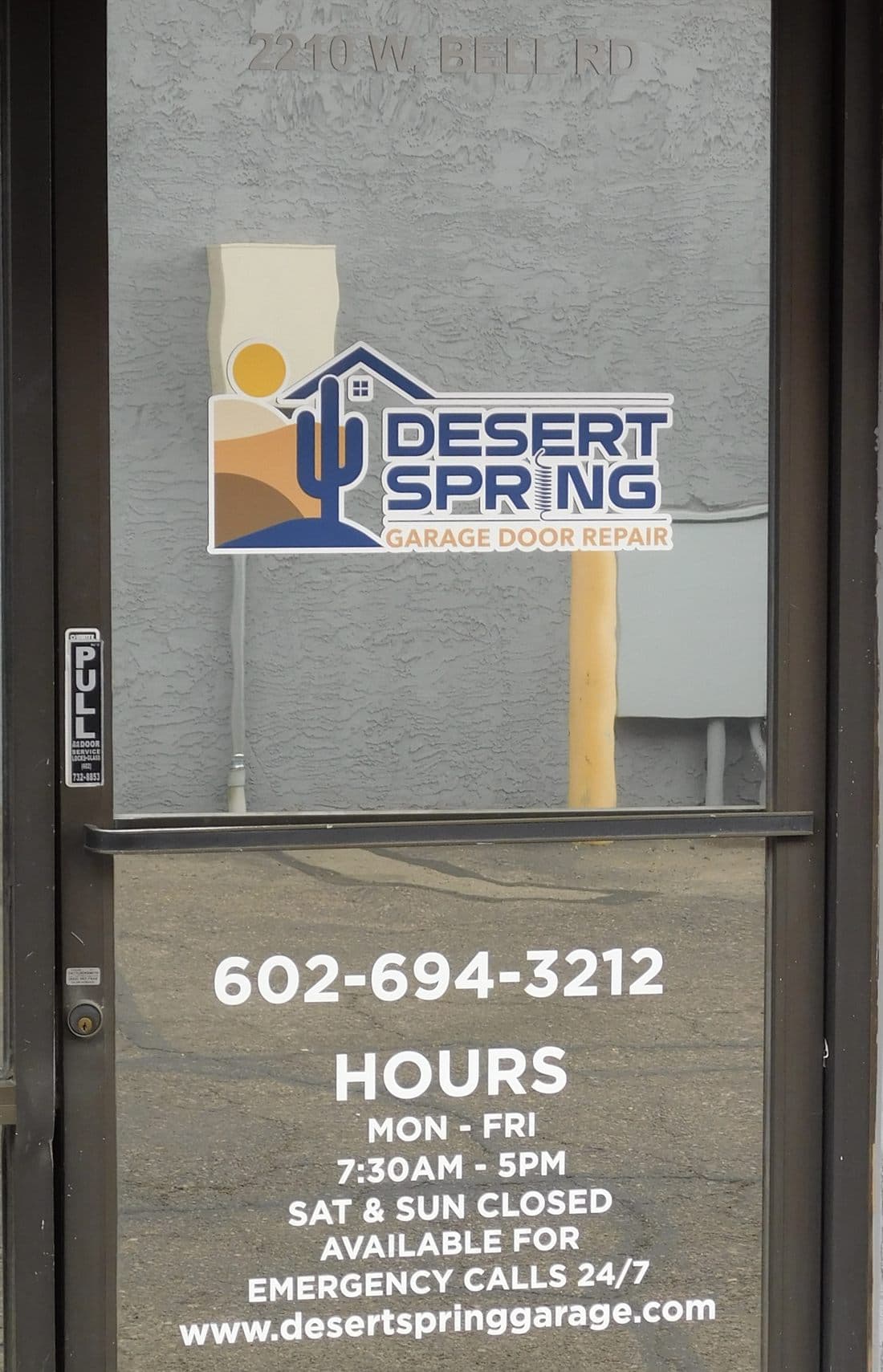 Desert Spring Garage Door Repair storefront at 2210 W. Bell Rd in North Phoenix